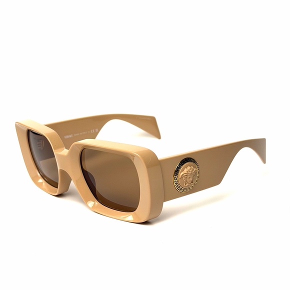 Versace Accessories - Versace Mod 4473U 5489/73 Beige Sunglasses with Medusa Detail
